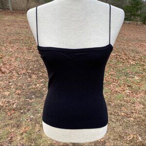 TRINA TURK TOP TANK BLACK STRETCH CAMISOLE SPAGHETTI STRAPS Size M
